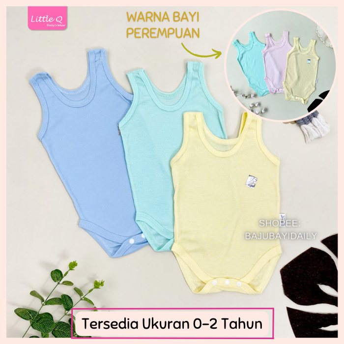 3PCS (BOY /GIRL SIZE NB-L) SINGLET JUMPER WARNA BAJU KAOS SINGLET DALAM KUTANG PUTIH ANAK BAYI BABY 