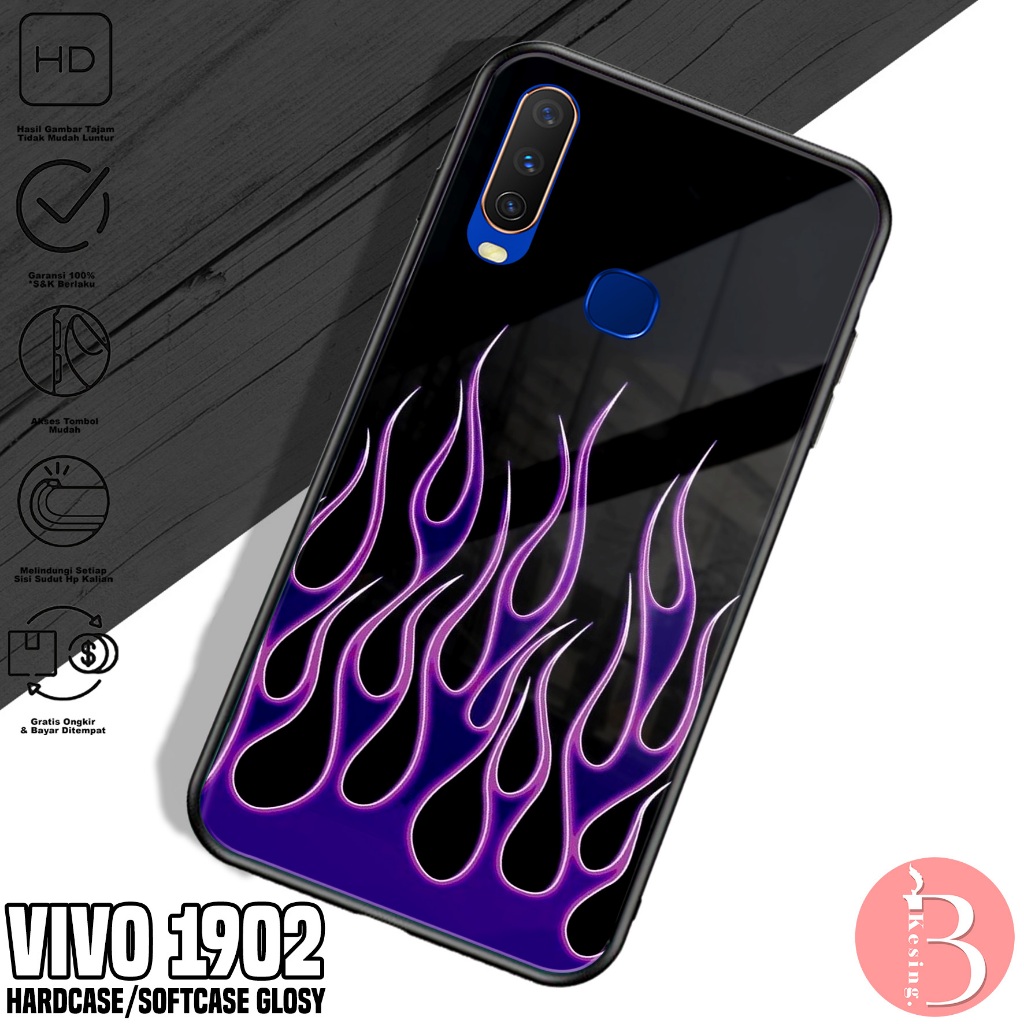 Case VIVO 1902 - Casing VIVO 1902 Motif FIRE - Silikon Hp VIVO 1902 - 2D Hardcase Glosy - Kesing Hp 