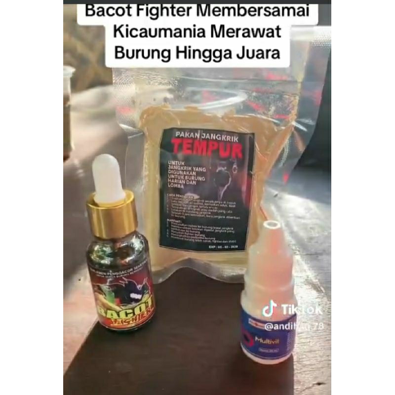 Paket Vitamin Burung Bacot Fighter IB Vit Pakan Jangkrik Tempur