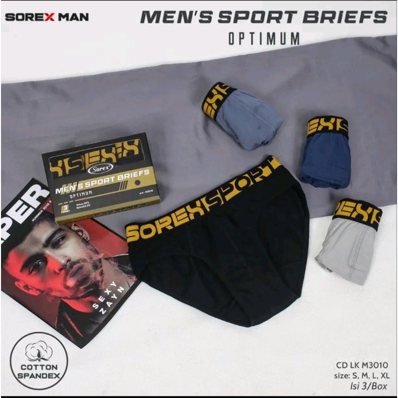 3PCS/CELANA DALAM PRIA SOREX/CD PRIA SOREX PREMIUM KATUN DEWASA