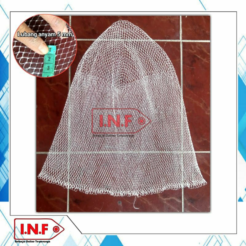 jaring ikan benang senar pancing / lubang anyam 5 mm / seser senar lubang anyam kecil / serok udang