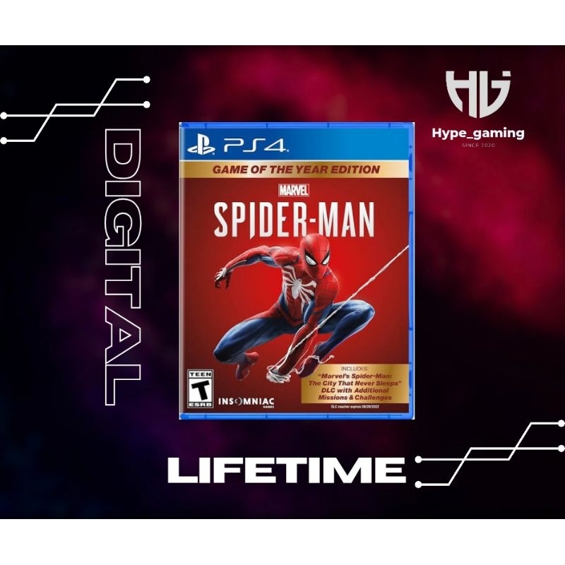 Spiderman Game Of The Year Edition Include DLC PS4/PS5 Digital