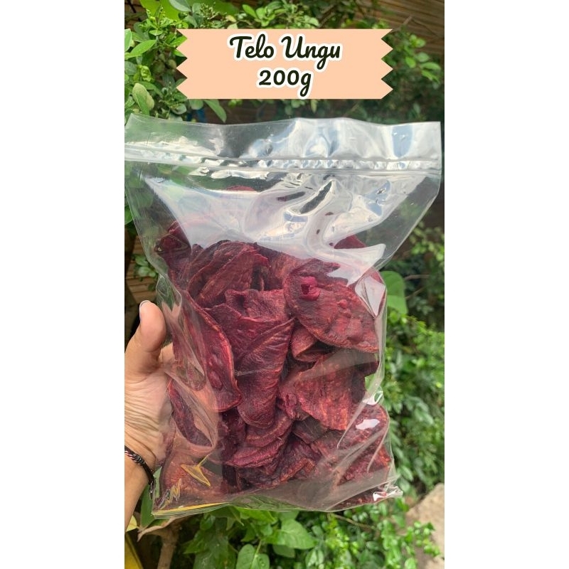 

Telo Ungu 200g Ubi Gurih Renyah Camilan Kiloan