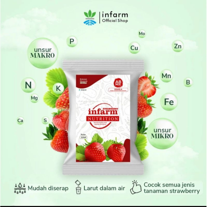 INFARM AB Mix Strawberry Nutrisi Hidroponik dan Konvensional