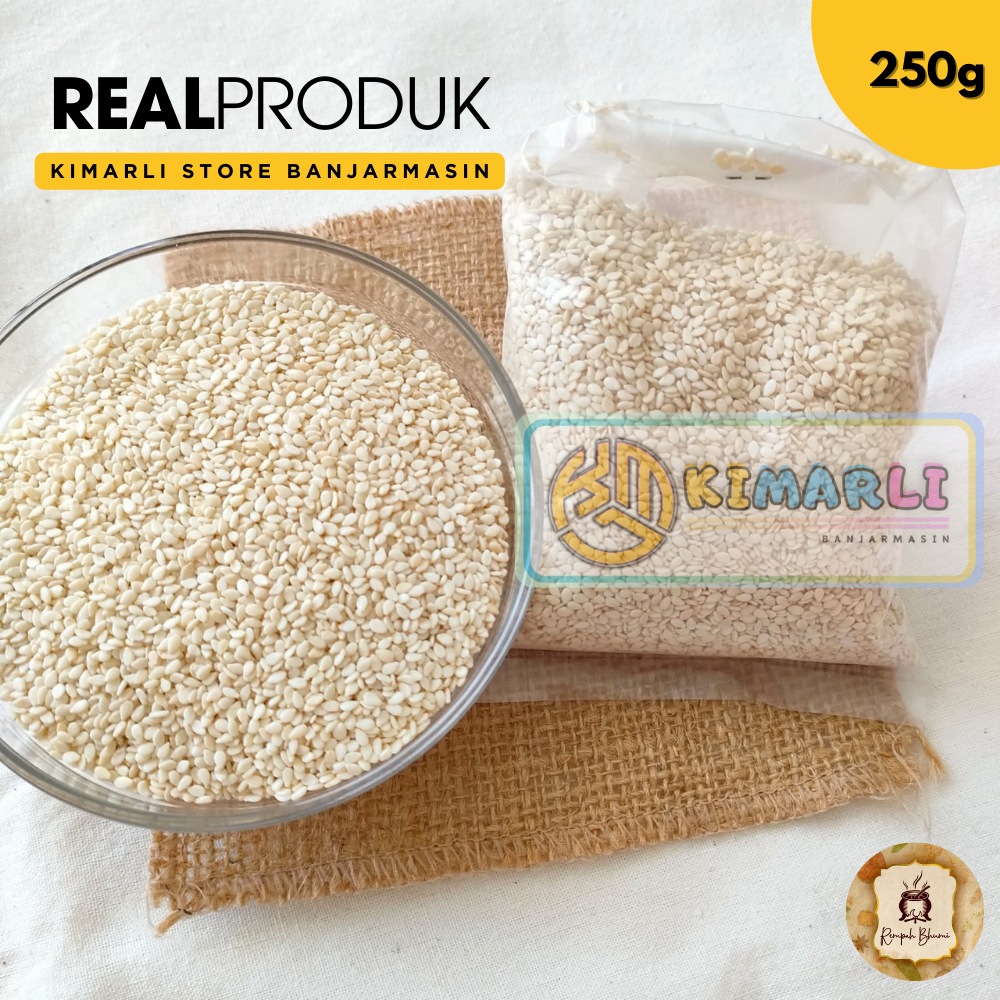 

250g || Biji Wijen Putih / White Sesame Seeds RAW / Biji Wijen Putih Mentah [Premium] By. Kimarli.Store