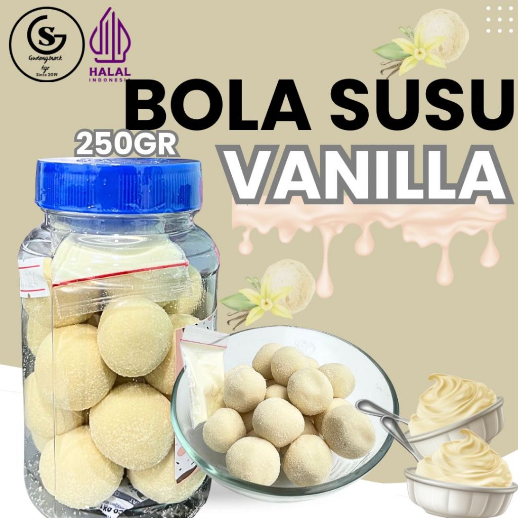 

[New] Bola Susu VANILLA Premium 250gr By GudangSnackTgr Manis Gurih