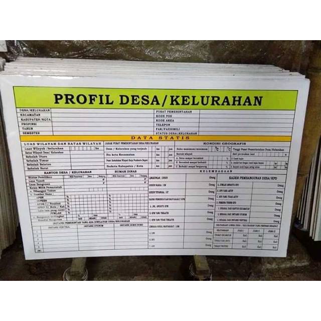 

Papan Data Profil Desa/Keluarahan Ukuran 60x40 cm
