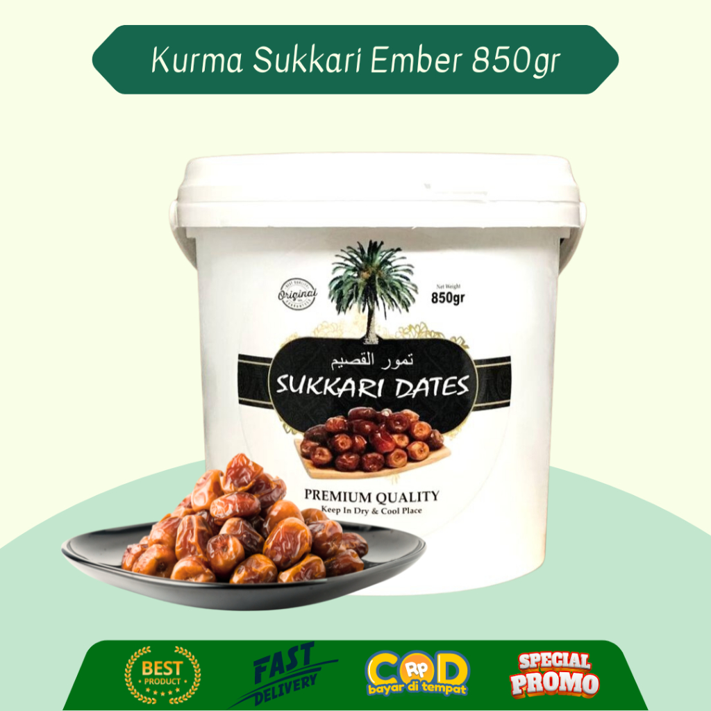 

Kurma Sukari Kemasan Ember 850 gram Bucket Sukari | Sukari Basah Empuk