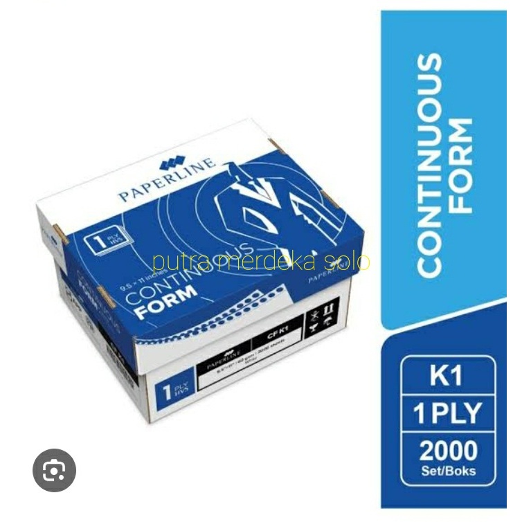 

Continuous Form Paperline 9,5 x 11 inch 1ply CF K1 Putih Polos