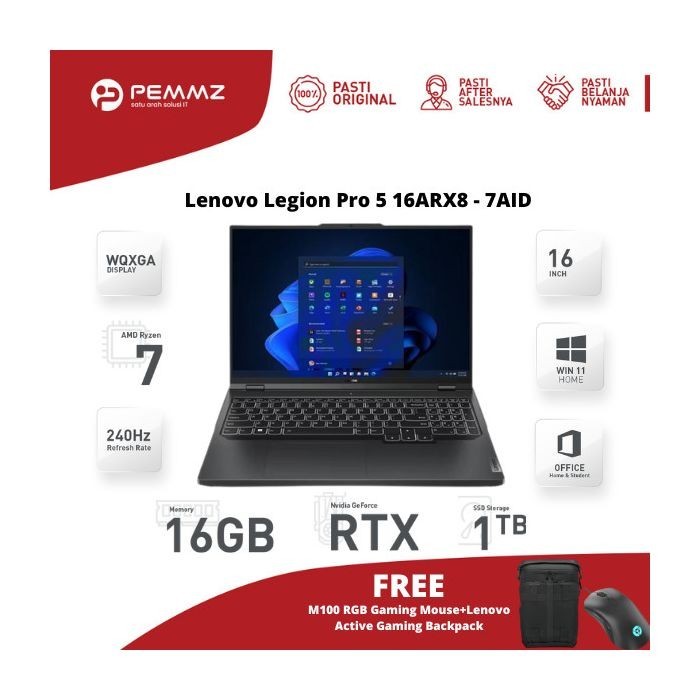 LENOVO LEGION PRO 5 16ARX8-7AID GeForce 4070 - AMD 7 7745HX ONYX GREY