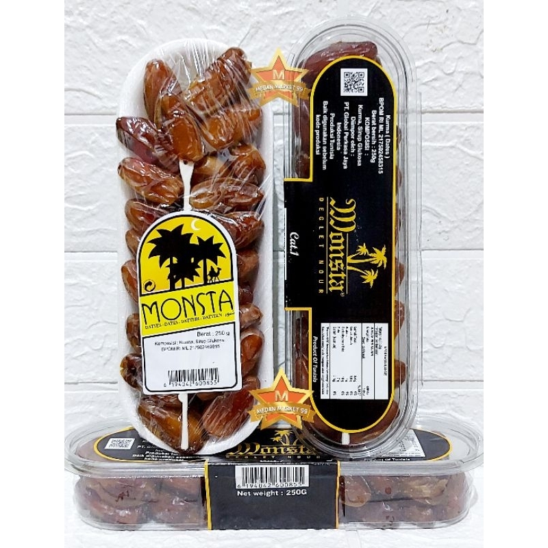 

KURMA TUNISIA PREMIUM MONSTA 250 GRAM | TUNISIAN DEGLET NOUR | MONSTA | KURMA DATES | DATES | DATTES