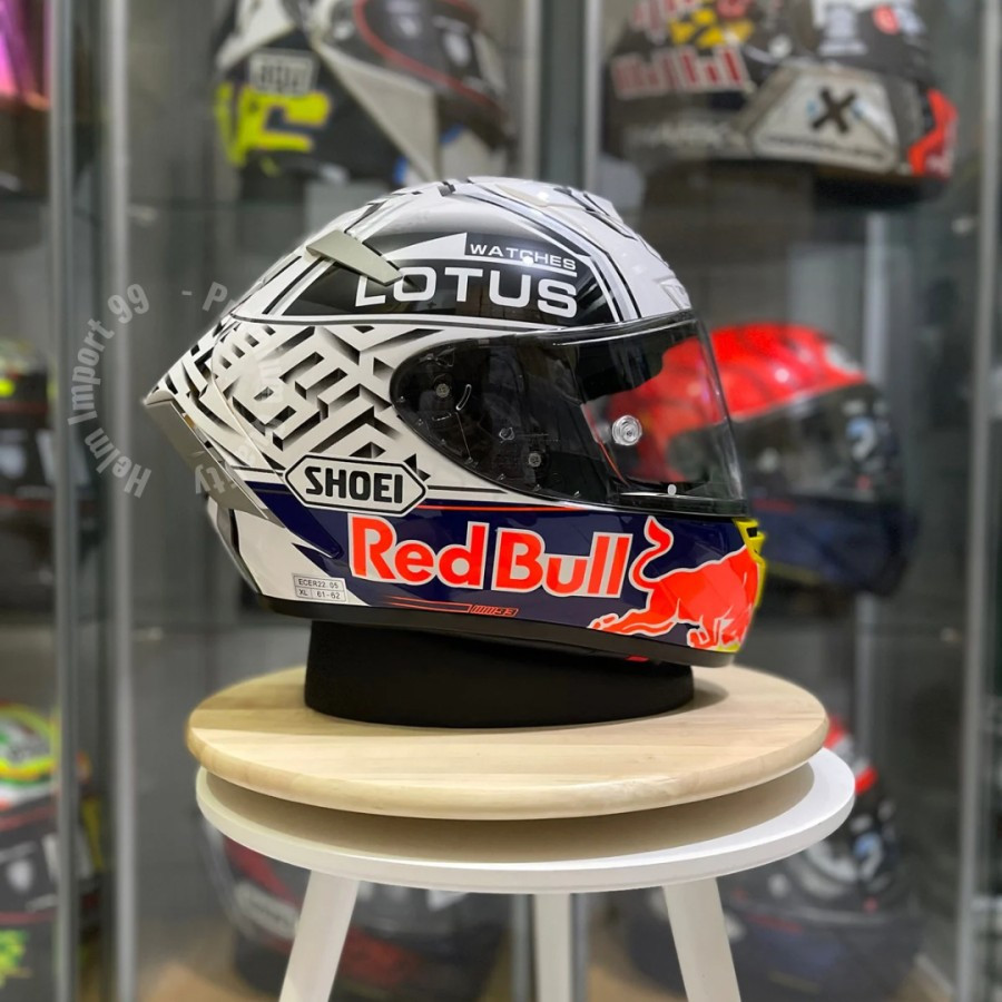 HELM SHOEI X14 WHITE AND REDBULL FULLFACE 1:!