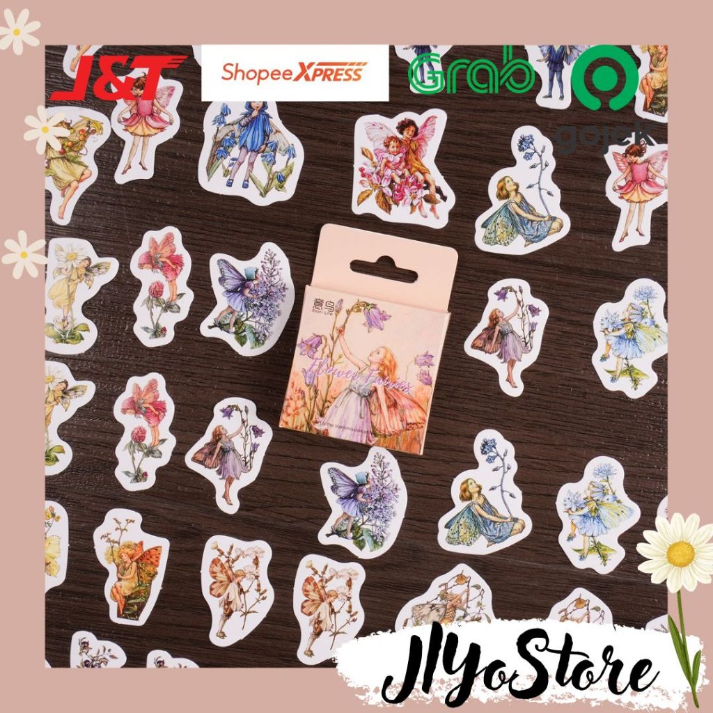 

46pcs Stiker Sticker Fairy Peri Bujo Journal Jurnal Scrapbook Planner Vintage Aesthetic Lucu Deco