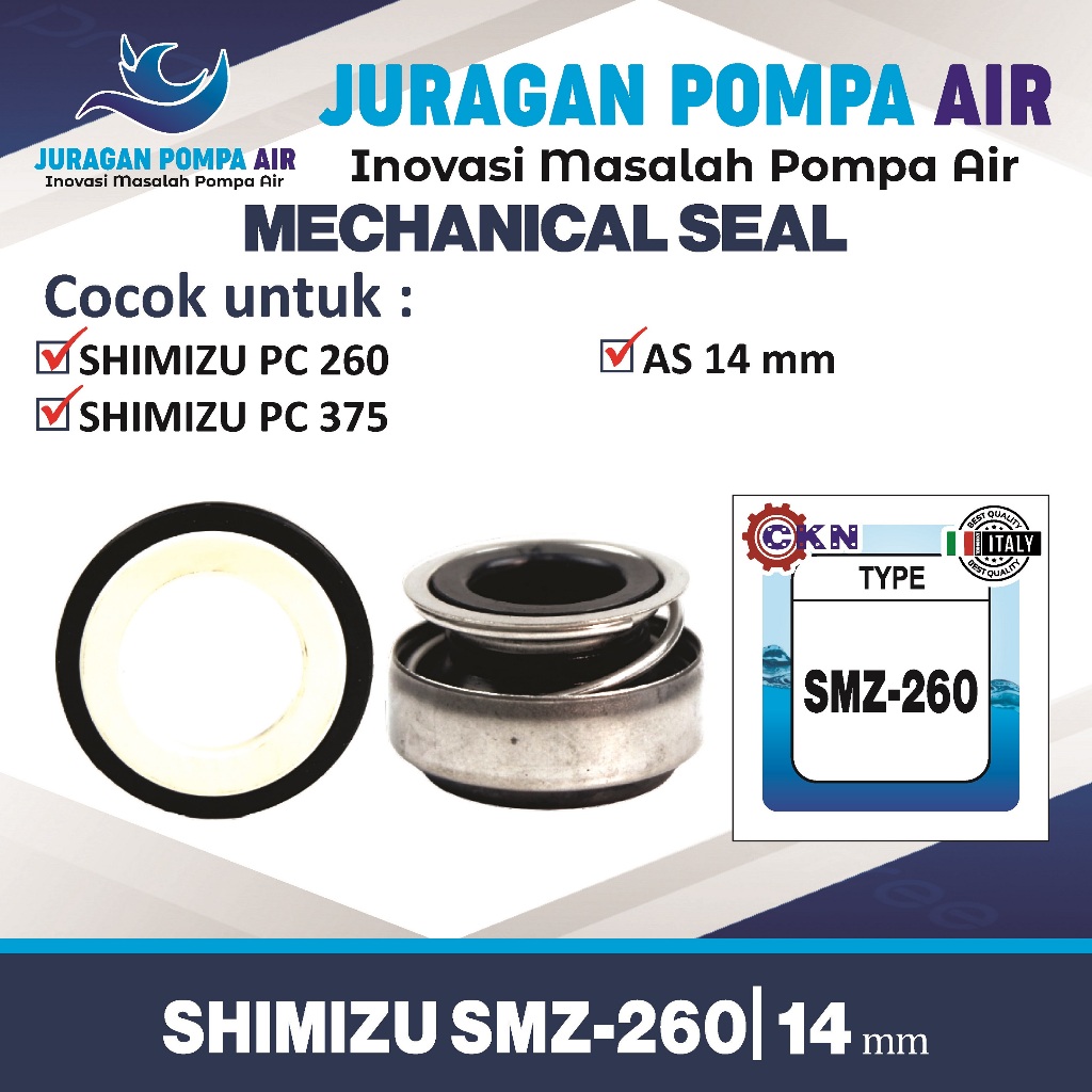 MECHANICAL SEAL POMPA AIR SHIMIZU SMZ 260 / 375 SIL MEKANIK SPAREPART - CKN SMZ-260