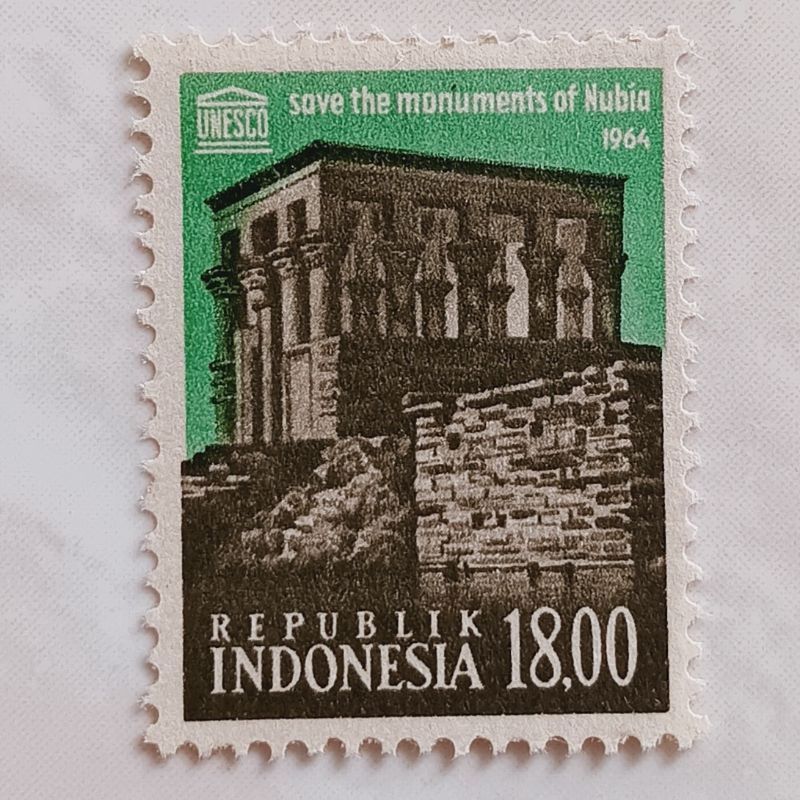 

(AF) Perangko Indonesia 1964 Selamatkan Monumen Nubia 18 rupiah Mint