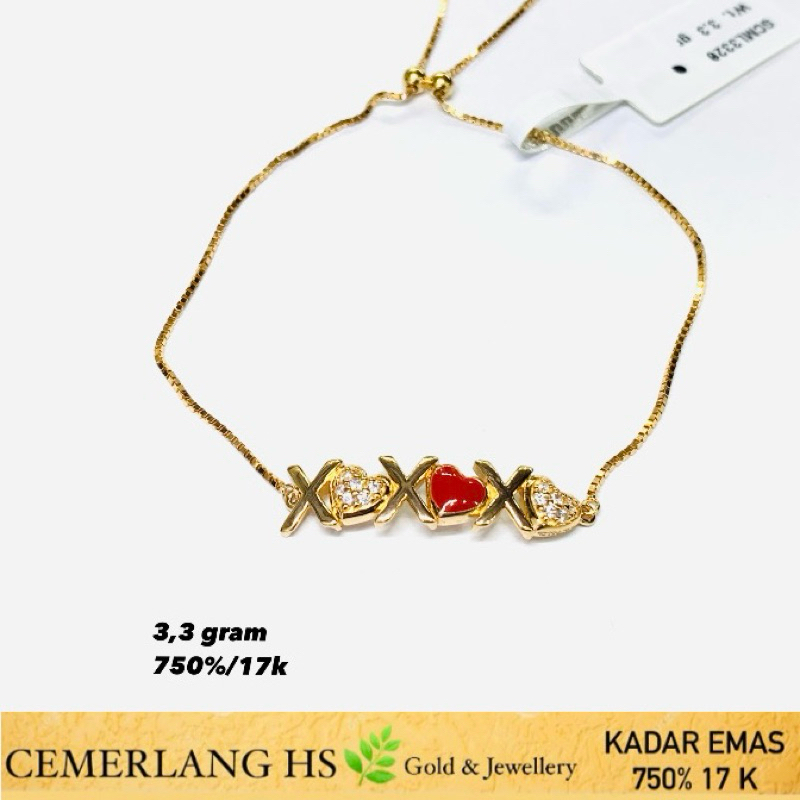 gelang emas fashion 750%/17k