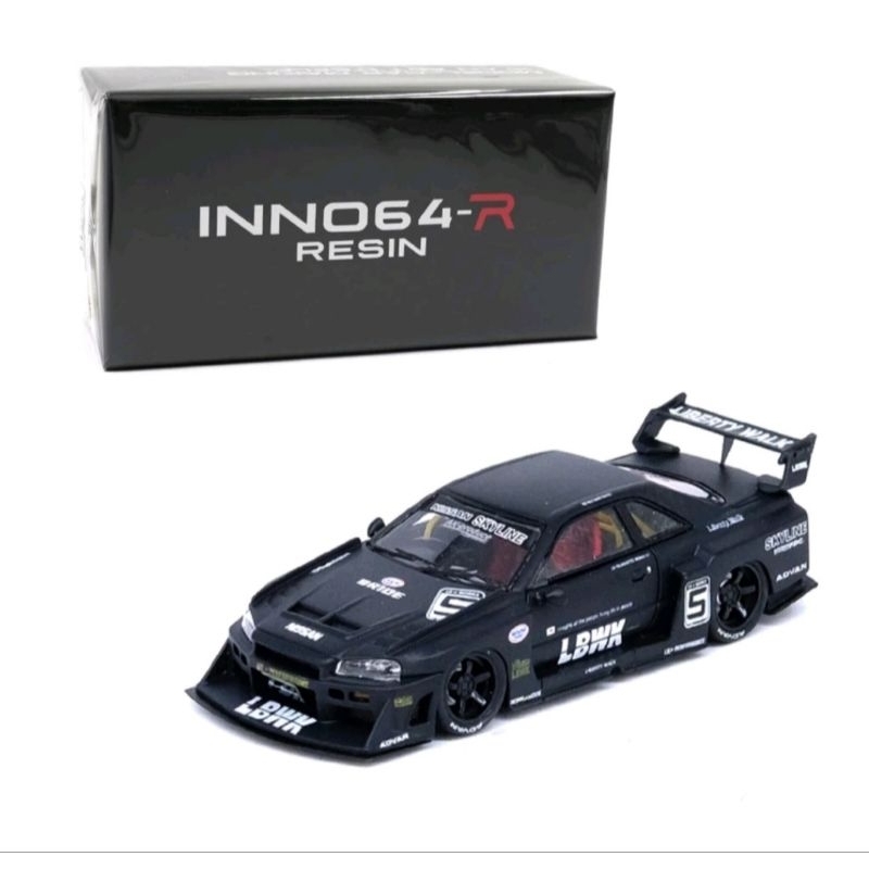 Inno64 Resin Nissan Skyline LBWK ER34 Super Silhouette Black Matte