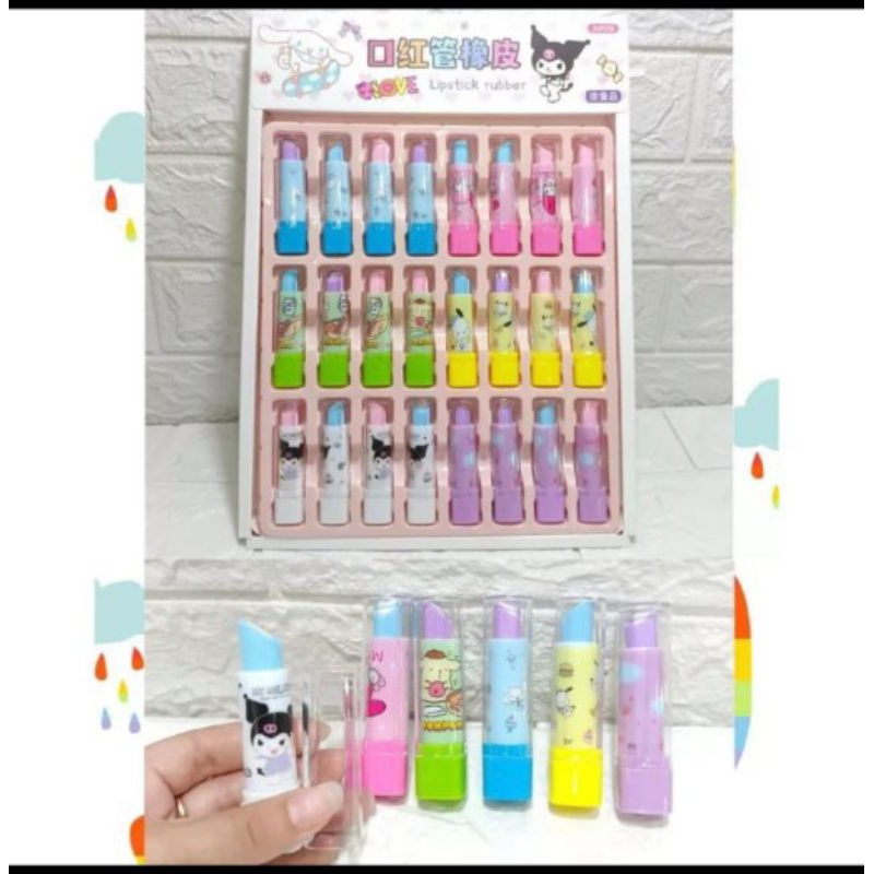 

Penghapus Pensil Lipstik Sanrio/Eraser Lipstick/Hapusan Lipstik Lucu dan unik