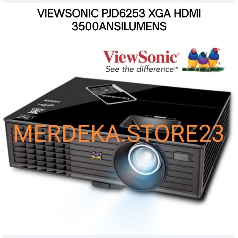 LCD PROJECTOR VIEWSONIC PJD6253 DLP PROYEKTOR XGA HDMI 3500 ANSILUMENS BRIGHTNESS