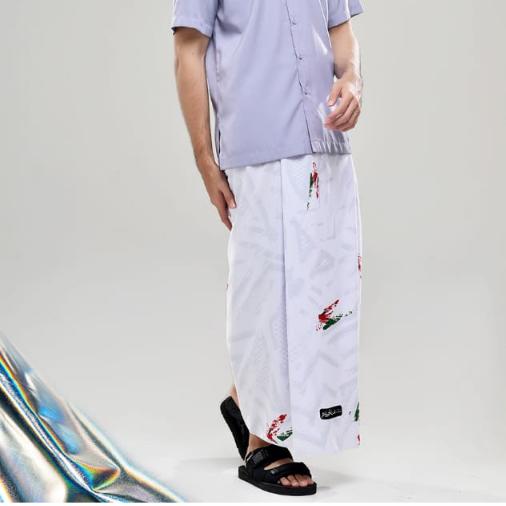 RABBANI-Sarung Rabbani Palestina Mara SJ3 100 Putih Motif Palestine Style