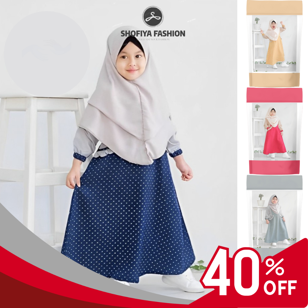 Baju Ngaji Anak Perempuan 4 Tahun 5 Tahun Murah | Baju Muslim Anak Perempuan | Pakain Muslim Anak | 