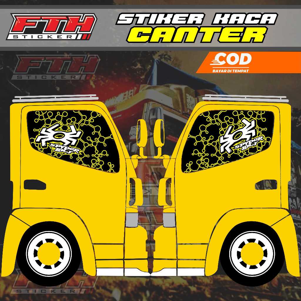 STIKER ONE WAY KACA SAMPING TRUK CANTER