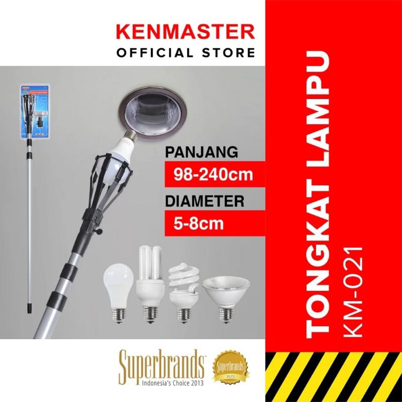 TERMURAH (FFD) KENMASTER TONGKAT LAMPU GANTI LEPAS LAMPU BOHLAM KM 021 STICK [TERLARIS]
