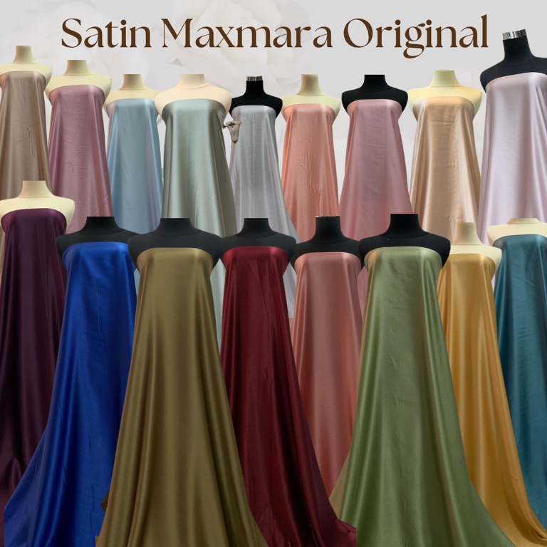 AEE969 PROMO ALE Kain Satin Saten Silk Lux Pure Original Bahan Maxxmara Maxmaraa Meteran Mewah Warna