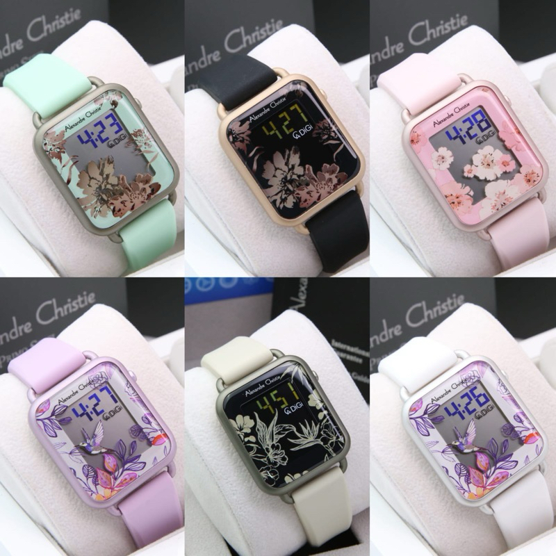 JAM TANGAN WANITA ALEXANDRE CHRISTIE AC9378 / AC 9378 RUBBER DIGITAL ORIGINAL GARANSI RESMI 1 TAHUN