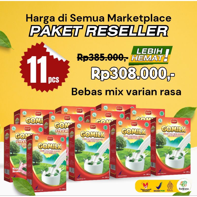 

PAKET RESELLER gomilk bariklana isi 11 kotak