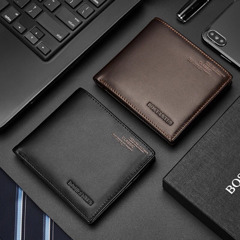Bostanten Dompet Pria Classic Kulit Sapi Asli