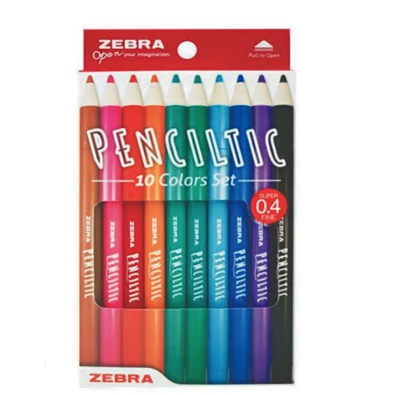 

Zebra Penciltic set 10 warna 0.4 mm