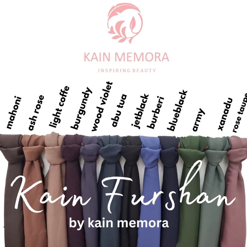 ART B83Z Kain Memora Kain Furshan Silk Premium Polos Berbagai Warna Bahan Lembut dan Jatuh Lebar 15 