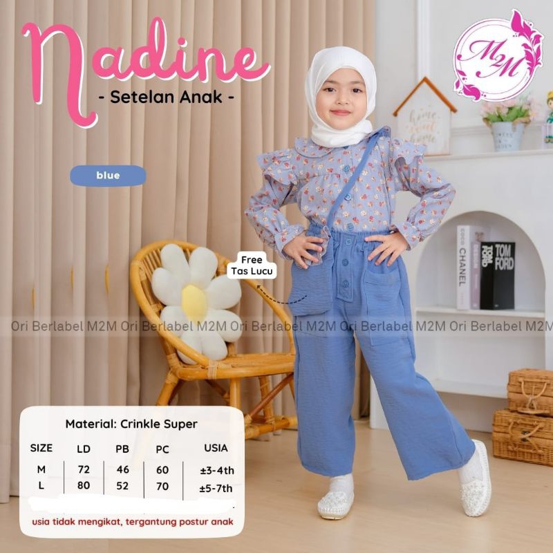 Nadine Setelaan Baju Anak Perempuan Muslim Atasan Bawahan Celana usia anak 3-10 tahun