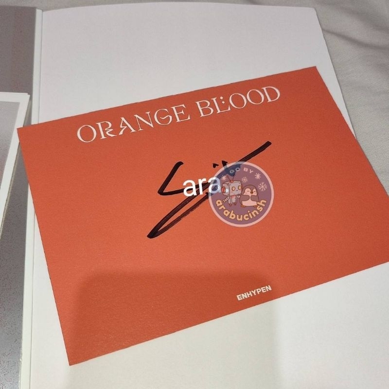 [READY STOCK] ENHYPEN ORANGE BLOOD SIGNED ALBUM POSTCARD SUNOO OFFICIAL
