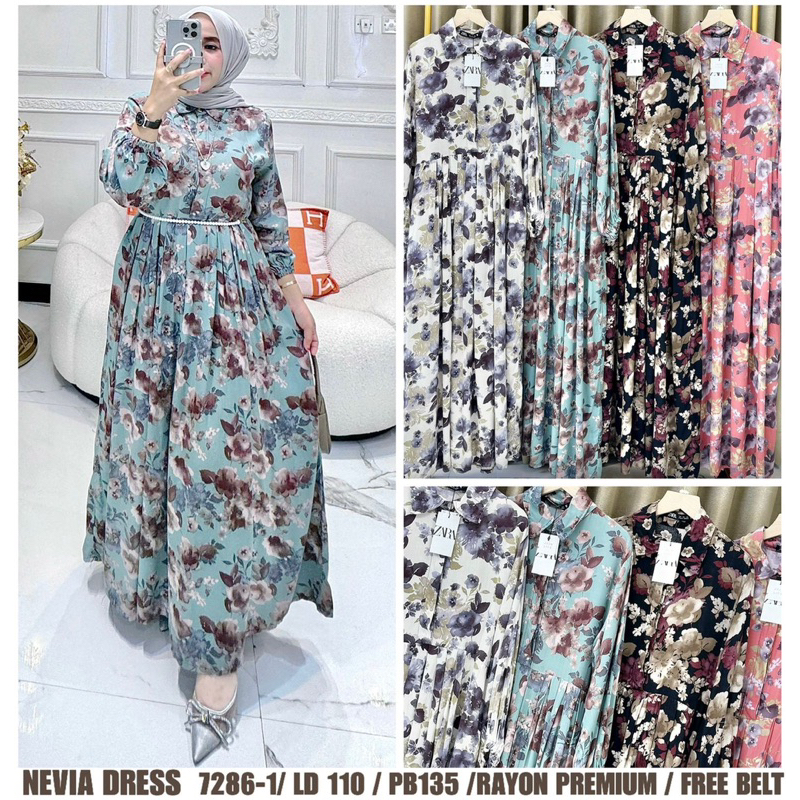 Zara nevia///dress Zara rayon//gamis zara//pakaianwanitasby