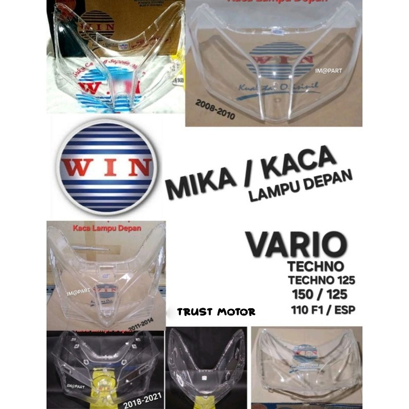 Mika Kaca Lampu Depan Sepeda Motor Honda VARIO 110 KARBU | VARIO TECHNO | VARIO TECHNO 125 | VARIO 1