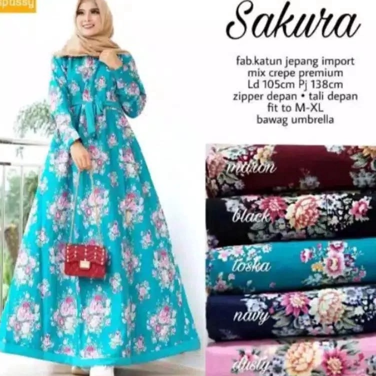 ART D76P Gamis Sakura Maxy Gamis Mewah Elegan Gamis Dewasa Terbaru 223 Kekinian