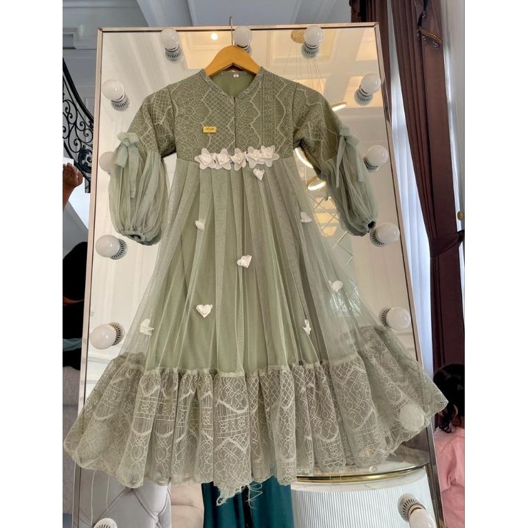 LULA DRESS COUPLE ANAK ANAK GAMIS BURKAT MIX TULE COUPLE MEWAH TERLARIS DAN TERMURAH COUPLE KELUARGA