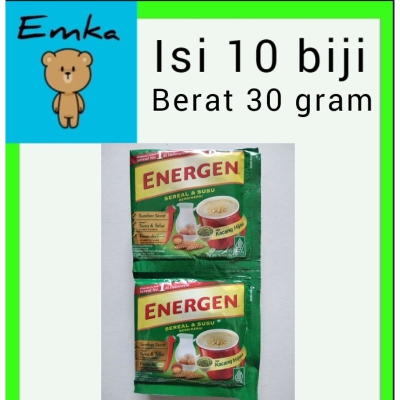 

energen kacang hijau berat 30 gram isi 10 biji