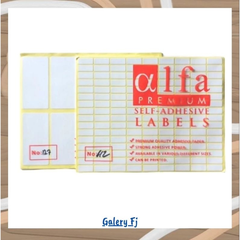 

LABEL HARGA/LABEL STICKER/LABEL NAMA (Isi 7 Lembar) MERK ALFA PREMIUM/KOJICO