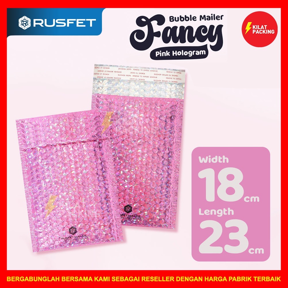 

AMPLOP BUBBLE MURAH|BUBBLE MAILER|BUBBLE PACKING PINK HOLOGRAM 18X23CM