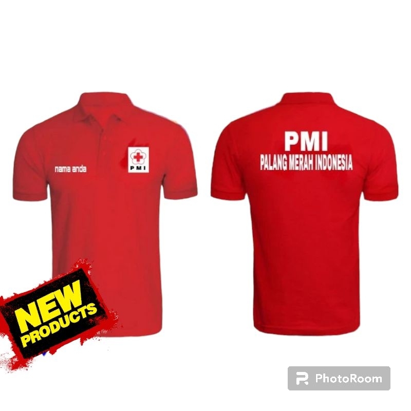 Kaos Kerah Polo Shirt Lengan Pendek PMI