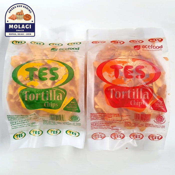 

Tortilla Chips TES Acefood / Keripik Jagung 225 Gram - Molagi Snack
