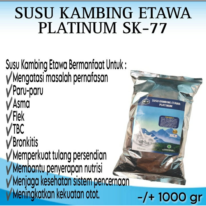 

Susu Kambing Etawa Bubuk 1Kg Platinum SK77 Menjaga Kesehatan Tulang Pencernaan Dan Pernafasan