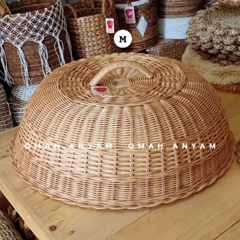 Tudung saji rotan asli | penutup makanan rotan | tudung saji anyam rotan