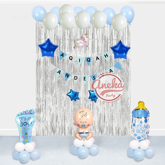 paket dekorasi balon aqiqah / set balon dekorasi tasyakuran aqiqah