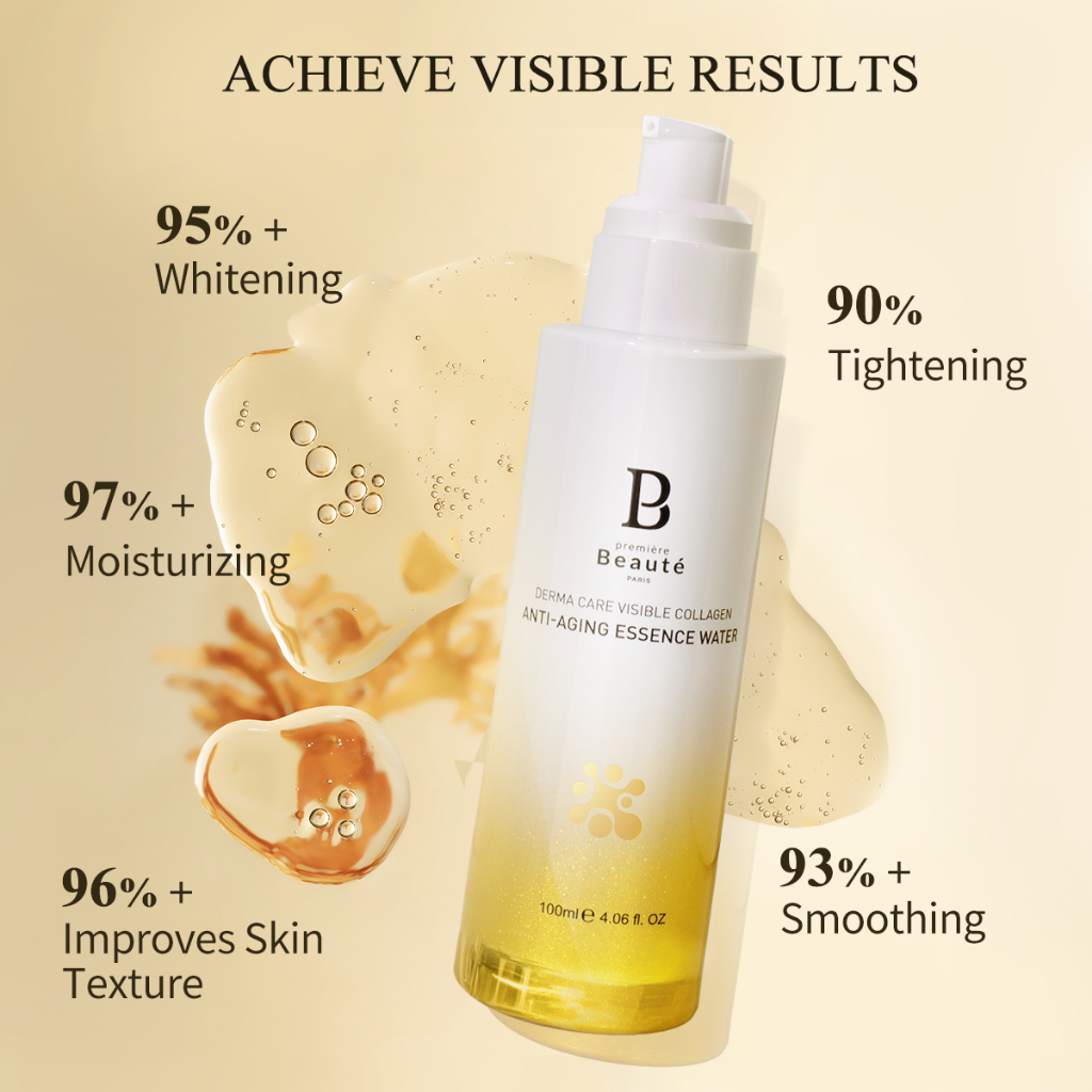 [BPOM]𝗣𝗥𝗘𝗠𝗜𝗘𝗥𝗘 𝗕𝗘𝗔𝗨𝗧𝗘 DERMA CARE VISIBLE COLLAGEN ANTI-AGING ESSENCE Repair Toner 100ML Whitening Moisturize Repair Water Rebuild Skin Barrier  DERMA CARE