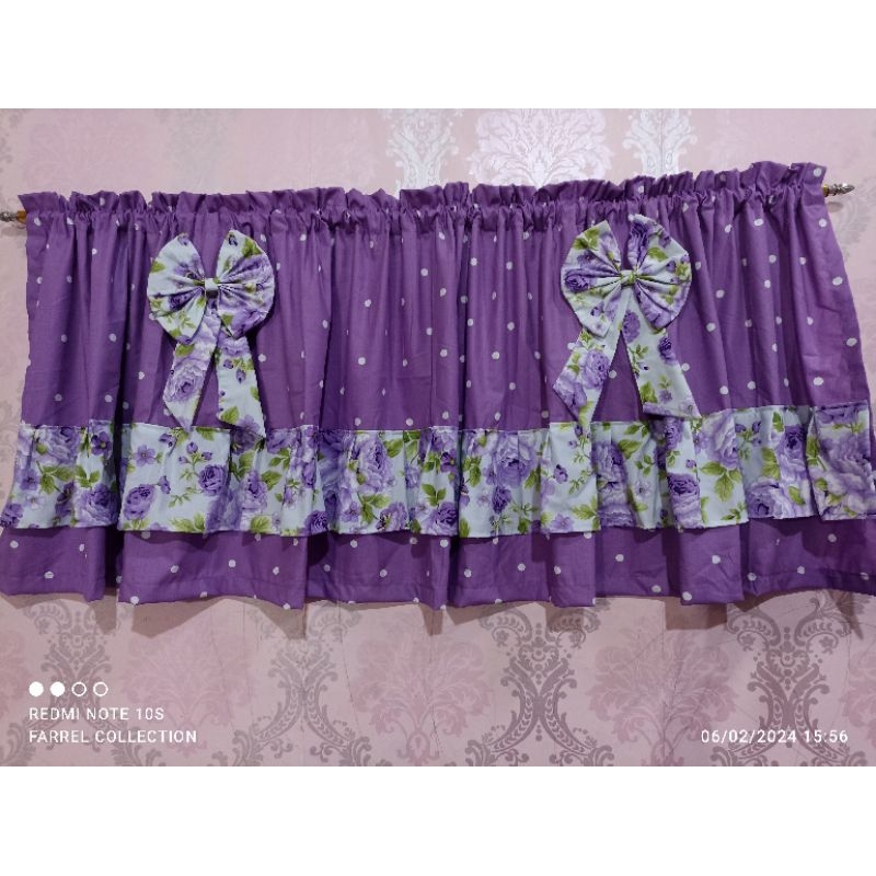 tirai dapur/ gorden kolong dapur doti ungu mix ungu