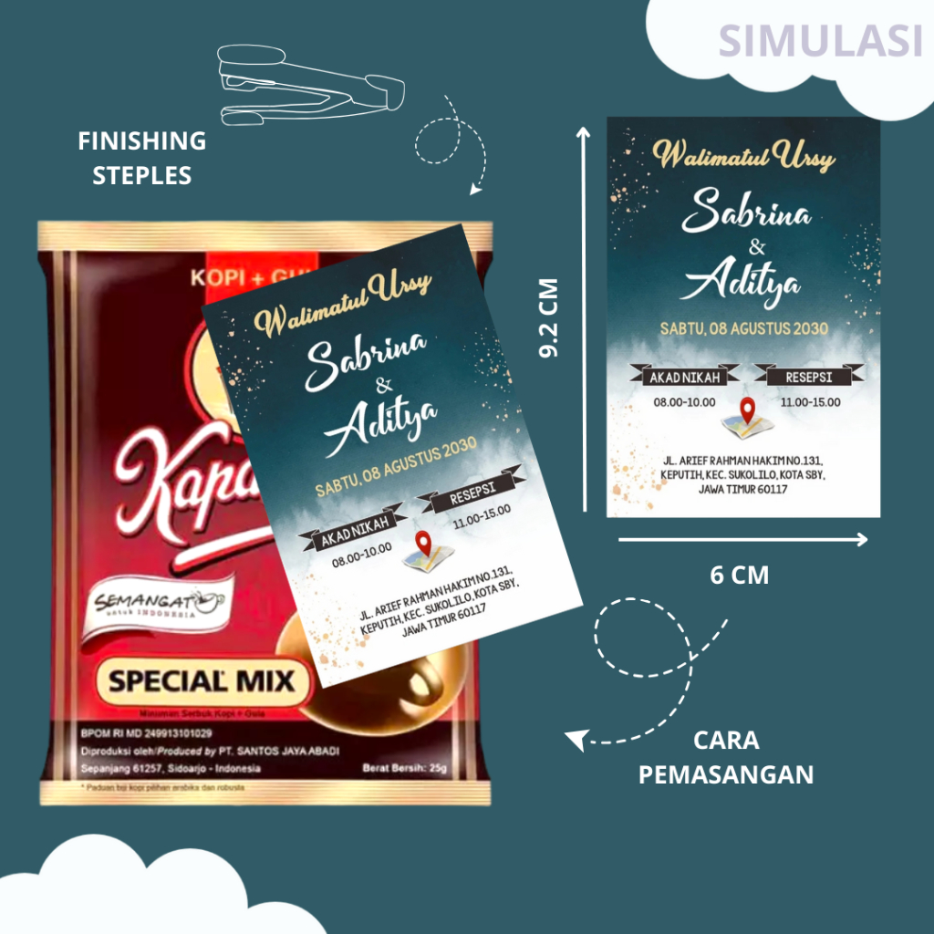 Undangan Mini Kopi/ Undangan Nasi Kotak/ Undangan KTP/ Undangan Kecil